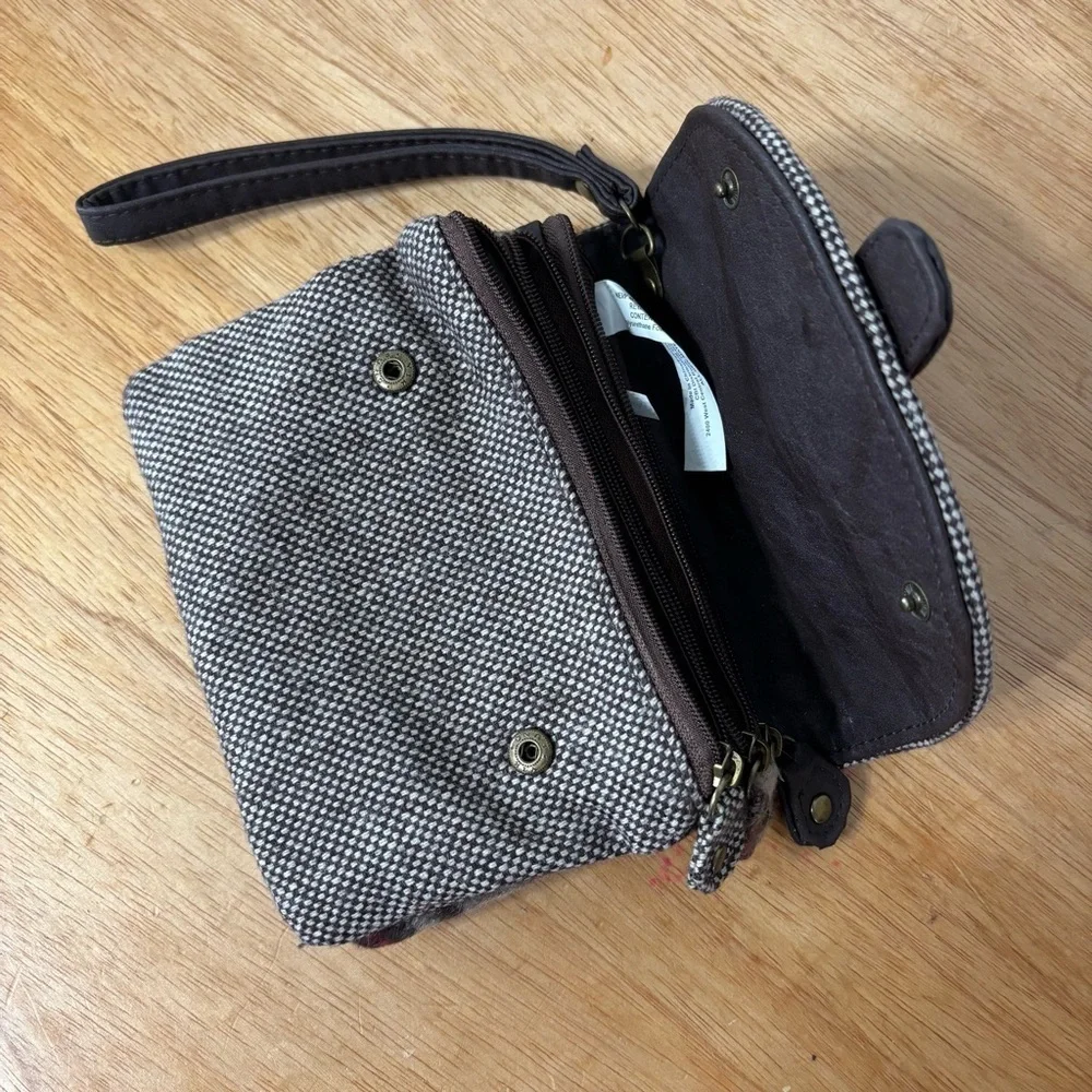 Icing Faux Leather Y2K Plaid Interchangeable Wristlet Coin Purse